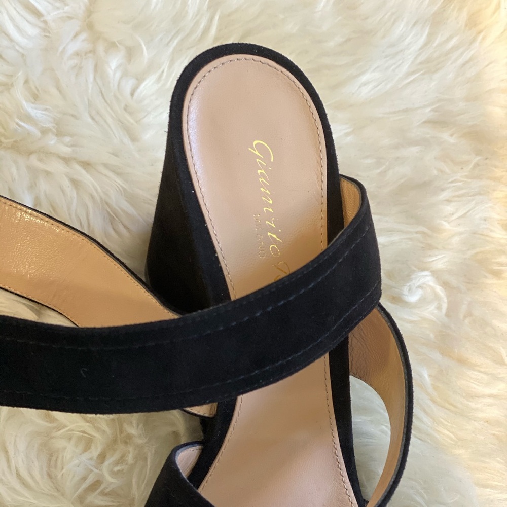 Gianvito Rossi Suede Wedge Sandal - Picture 7 of 7